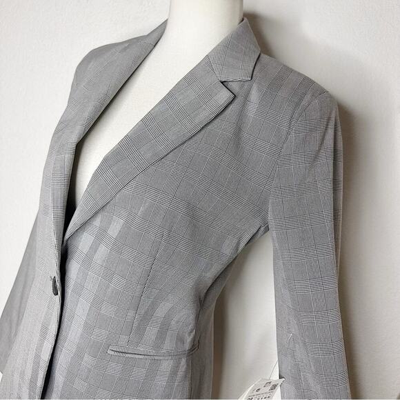 NWT Zara Femme Pied-De-Poule Blanc/Noir Plaid Blazer Size 4 $49.99 - Picture 4 of 12